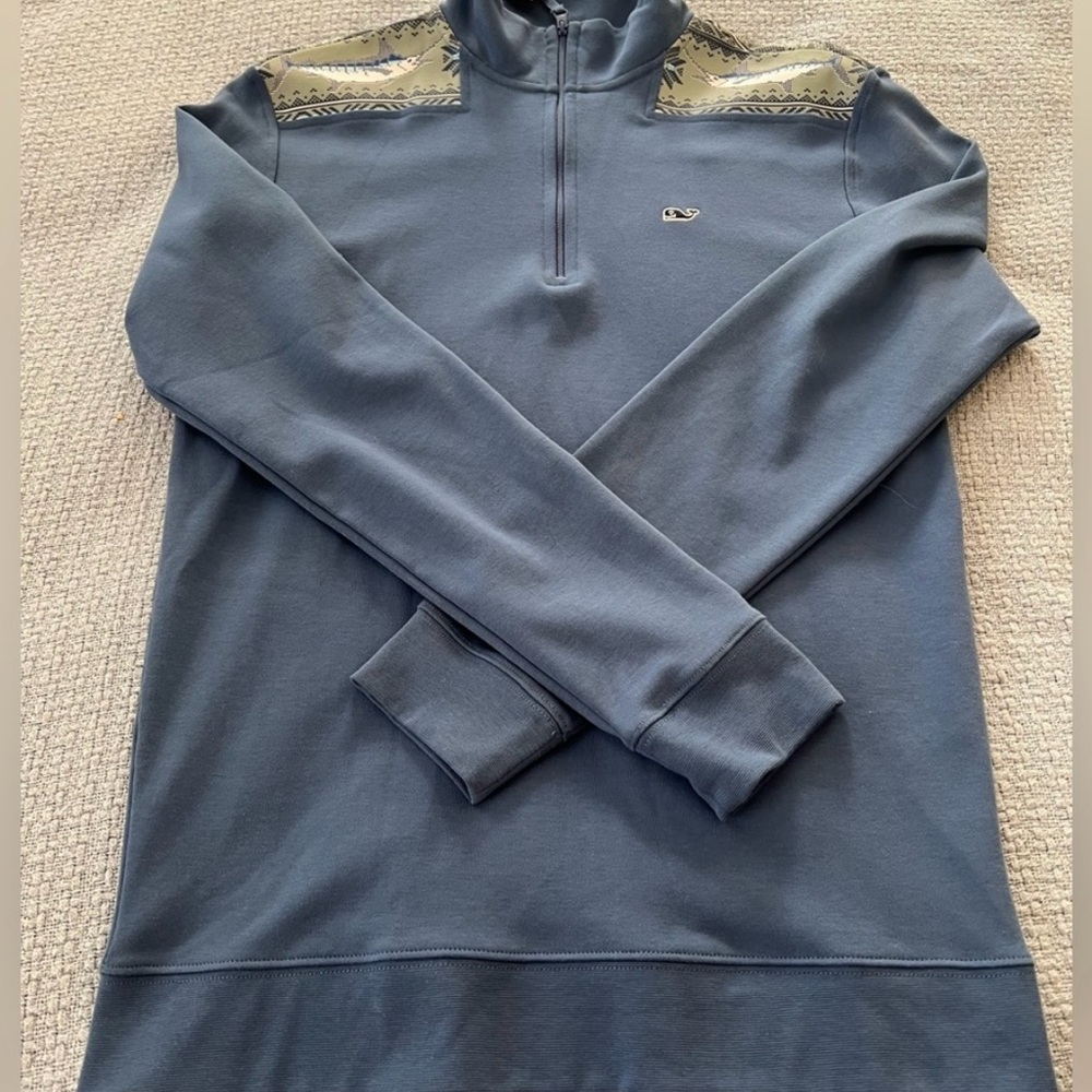 Vineyard Vines Blue Quarter-Zip Sweater
